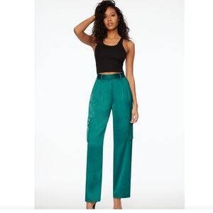Cargo Pants Dynamite Izabel Satin Straight Leg Brand New